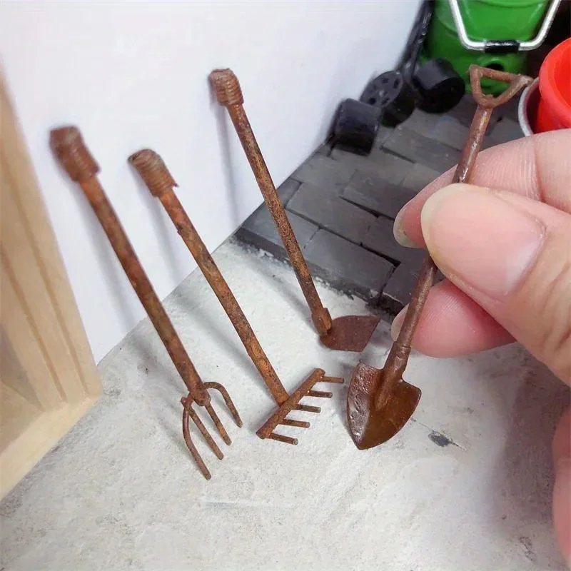 Gardening Tools Combo - 4 adet/paket minyatür bahçe aletleri süsler