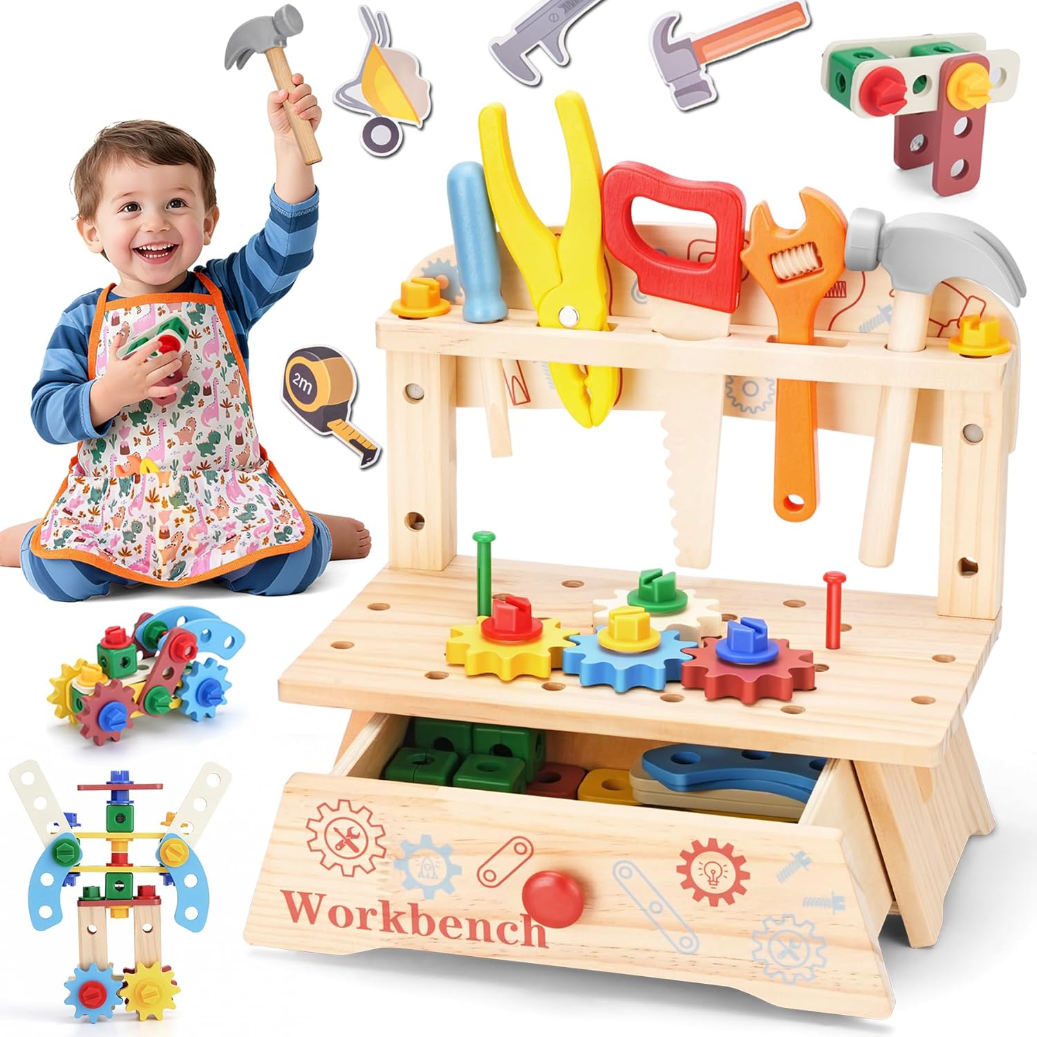 Gardening Tools For Kids - Çocuklar için Ahşap Alet Tezgahı, Montessori