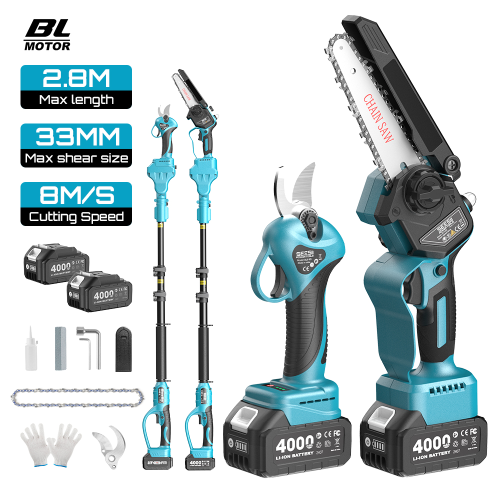 Gardening Tools Combo - Seesii 3'ü 1 Arada Fırçasız Teleskopik