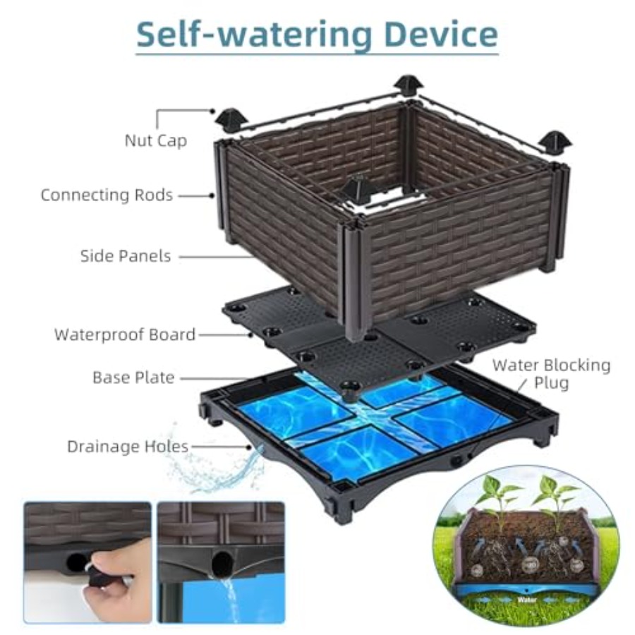 Veranda, balkon, teras için dı - Self-Watering Planter incelemesi ve fiyatı